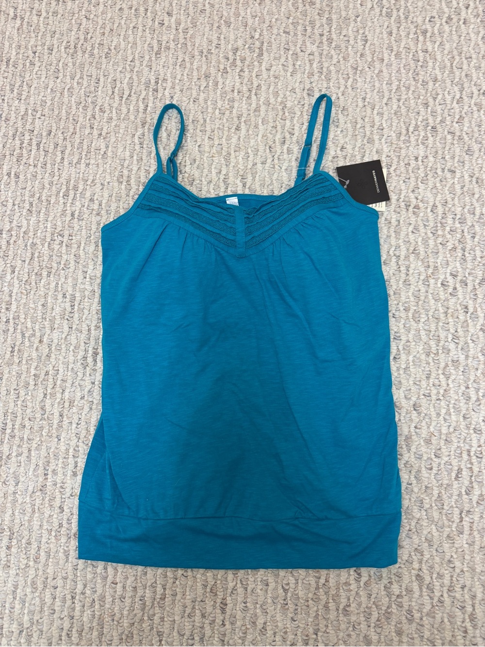 Denver Hayes Teal Crochet-Trim Camisole